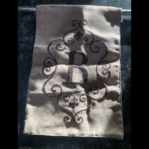 Burlap embroidered B banner